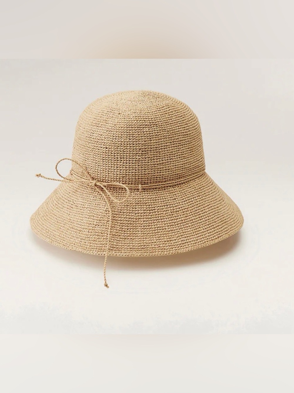 HELEN KAMINSKI VILLA 9 RAFFIA Crochet Cloche Hat In Natural Woven Straw Sun Hat